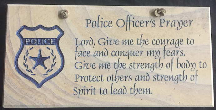 police officer prayer plaque