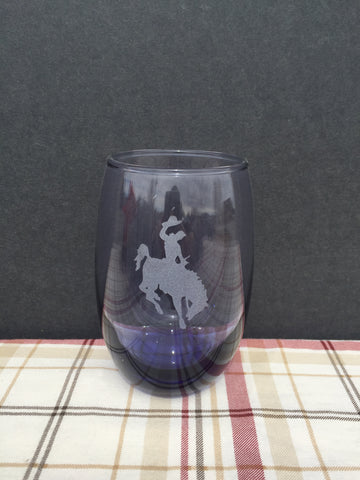 Steamboat Dark Blue Tinted Stemless Wine Glass