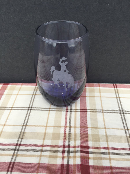 Steamboat Dark Blue Tinted Stemless Wine Glass