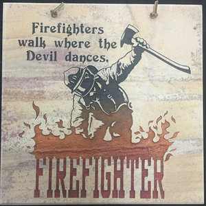 Firefighter Decorative Wall Tile 12"X12"
